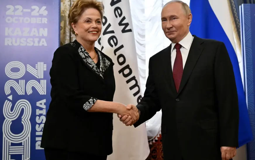 Dilma e Putin falam de “riscos geopolíticos” antes de cúpula dos Brics