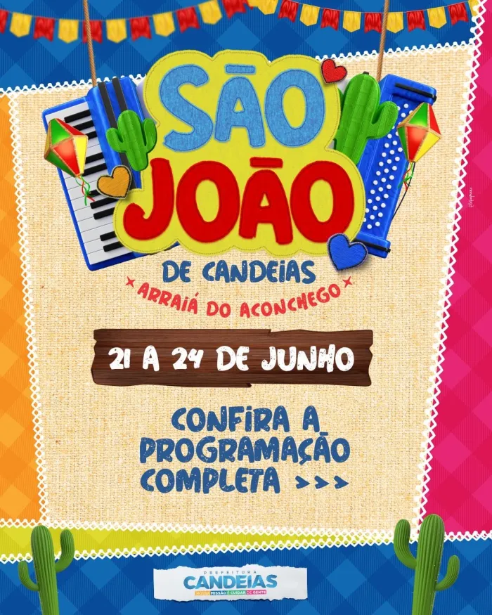 Candeias: Prefeitura divulga programação das bandas que irão se apresentar no São João; Confira